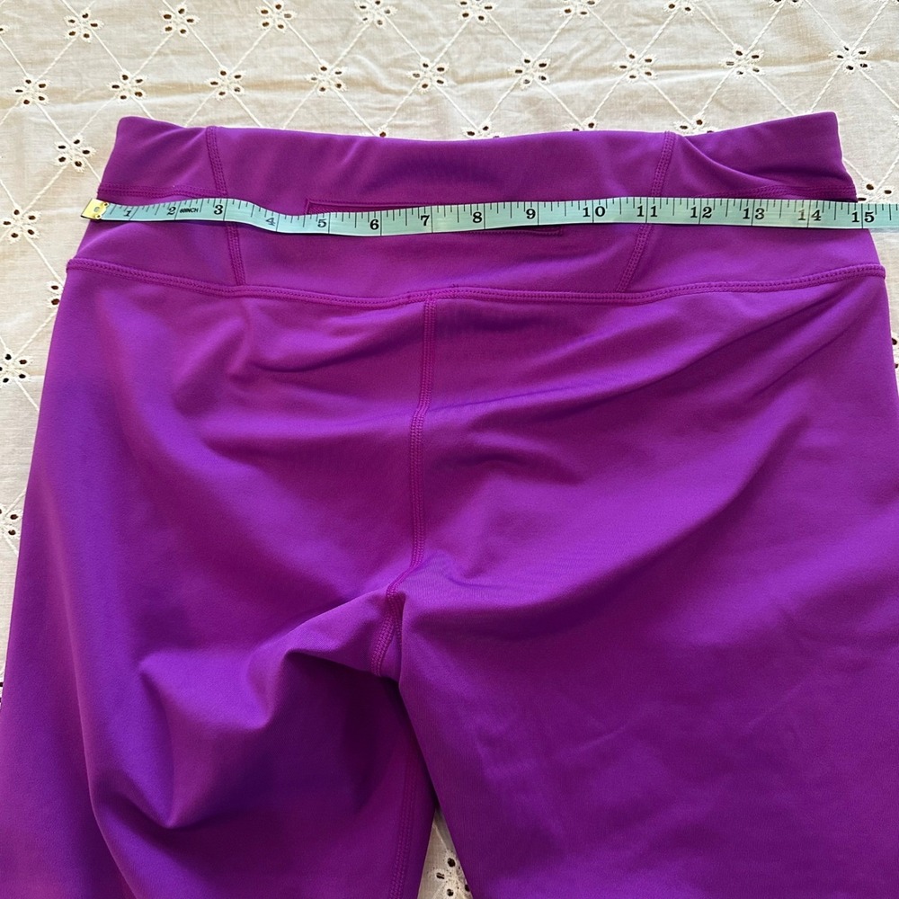 Athleta Purple Capri Leggings Athletic Pants‎ Women's M yoga Run Zipper Pocket - Picture 7 of 8